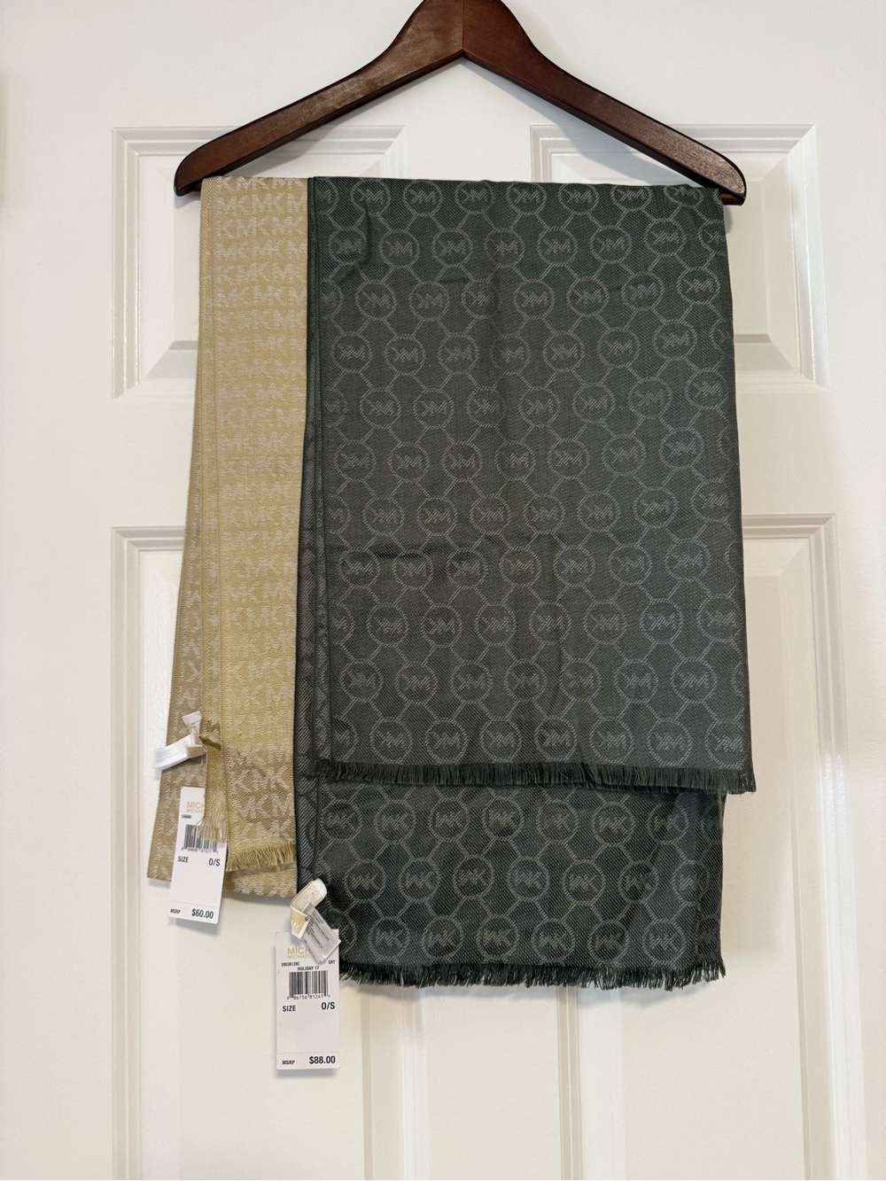 Michael by Michael Kors Pashminas, light gold and gunmetal NWT